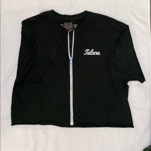 tulane zip-up t-shirt